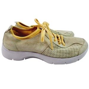 Dansko Elise Women’s 8.5 Suede Sneakers Comfort Slip-Resistant Green Yellow